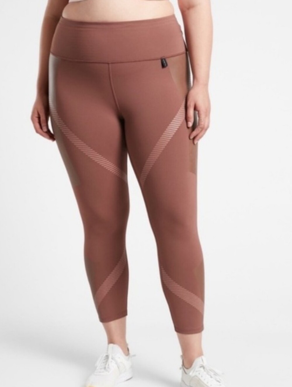 Athleta Dusty Rose/Taupe High-Waist‎ Cropped Leggings